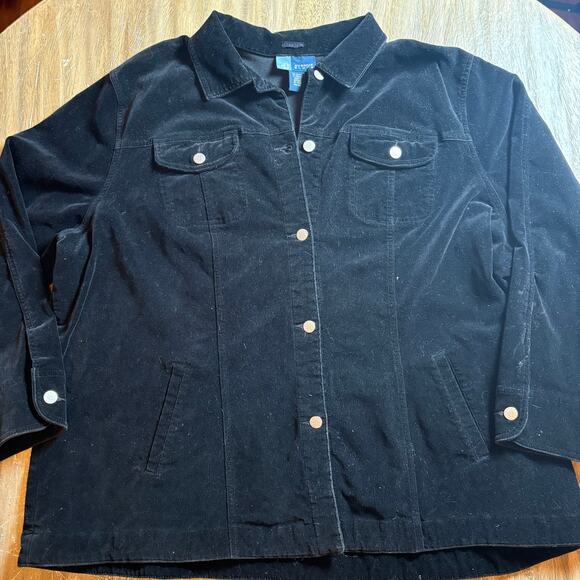 Vintage Avenue Blues Stretch Women's Button Up Jacket Size 26/28 - Picture 1 of 7